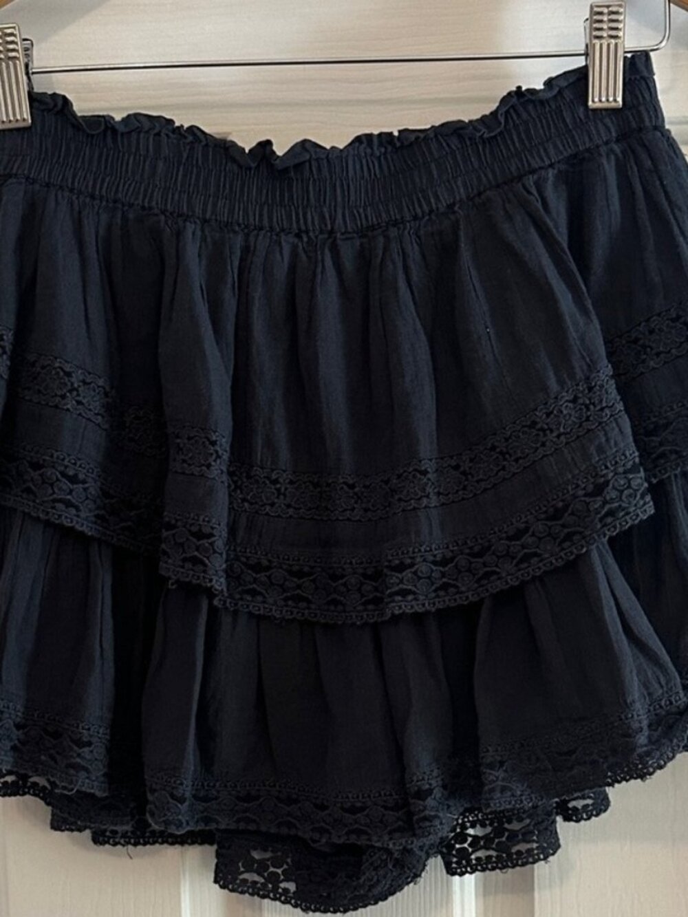 Grey Layered Lace Skirt short medium
